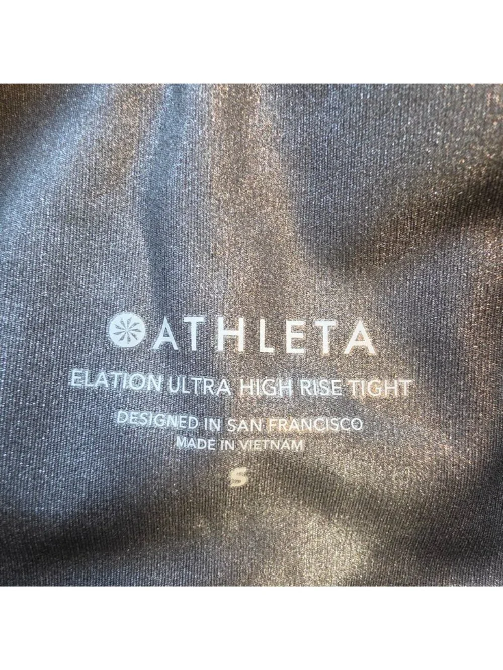 Athleta Elation Ultra High Rise Shine Tight Leggings Charcoal Gray Yoga Sz S
